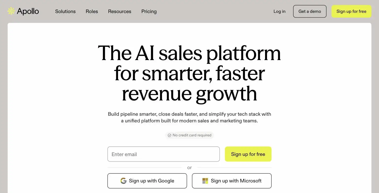 Apollo.io's AI-assisted lead sourcing and sales engagement platform, from apollo.io