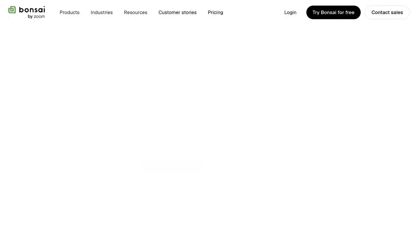 Bonsai's unified CRM, invoicing, and contract tabs, from hellobonsai.com