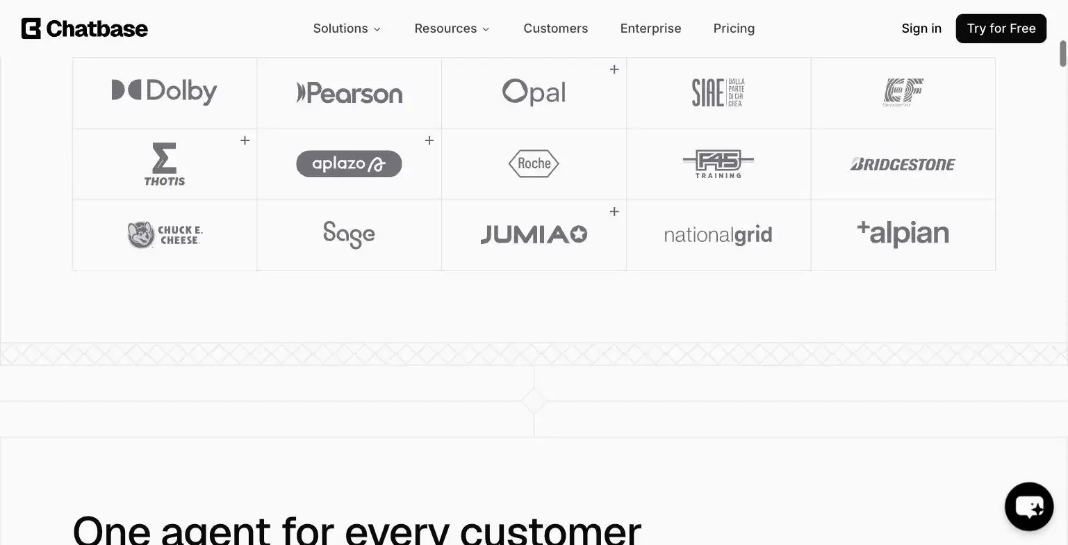 Chatbase's conversational AI agent positioning for customer experience, from chatbase.co