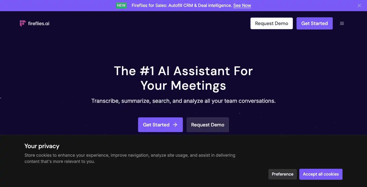 A Fireflies.ai meeting transcript with AI Apps and Sales Notes, from fireflies.ai