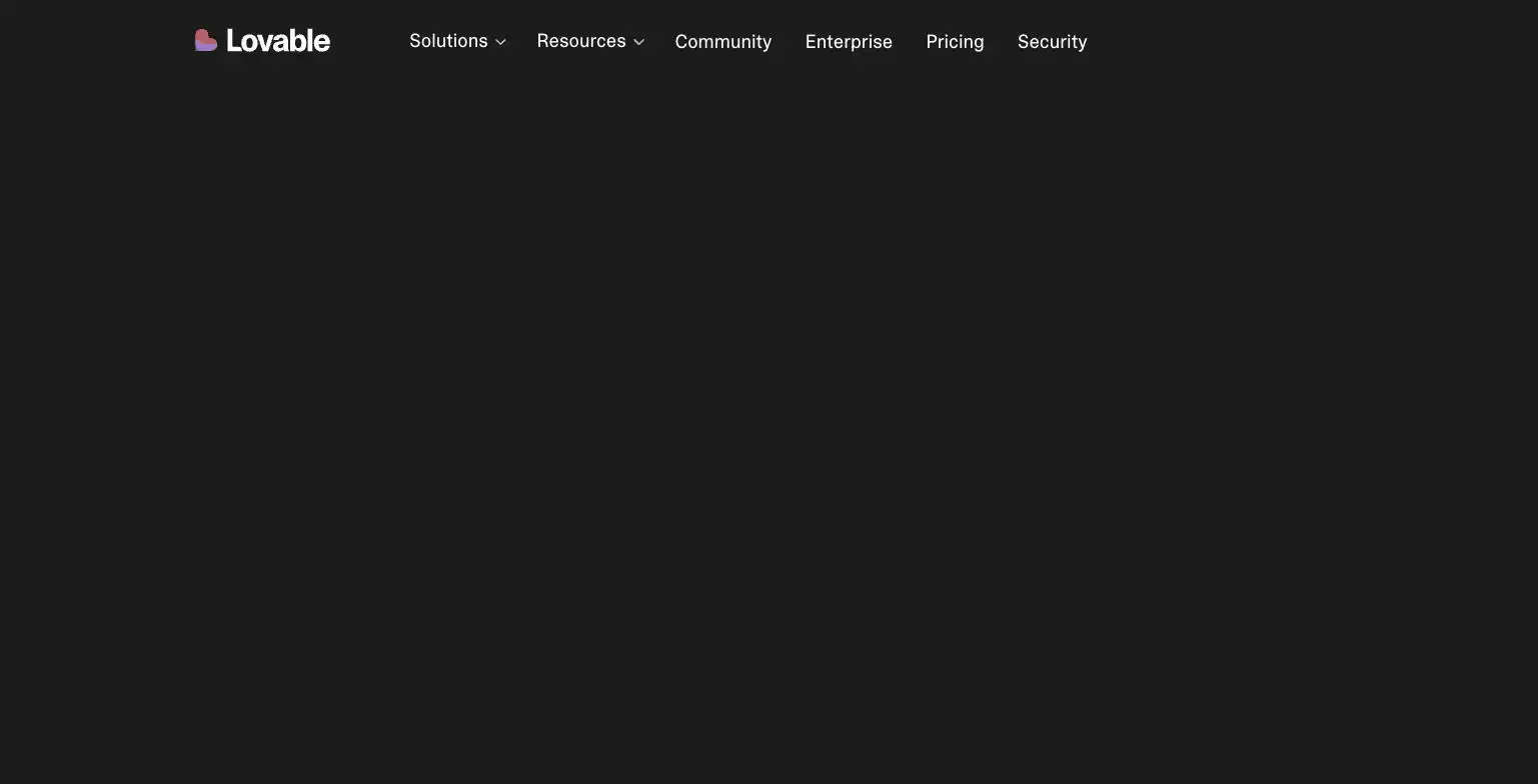 Lovable's plain-English to working app generation workflow, from lovable.dev