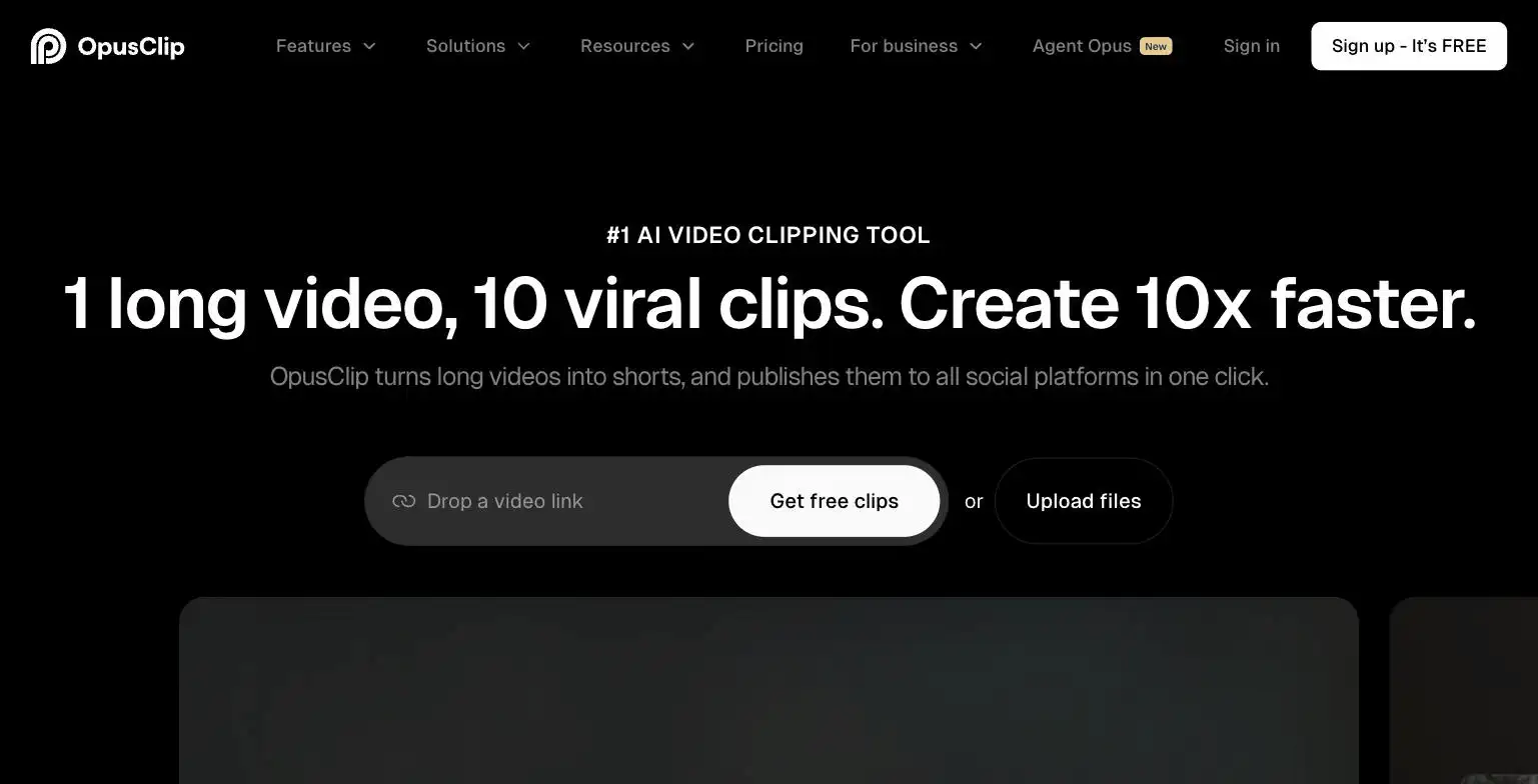 OpusClip's AI clip scoring across multiple social platforms, from opus.pro
