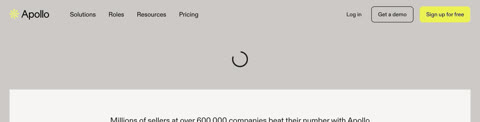 Apollo.io pricing page preview