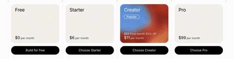 ElevenLabs pricing page preview