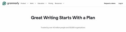 Grammarly pricing page preview