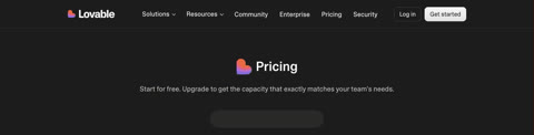 Lovable pricing page preview