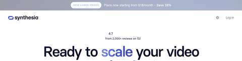 Synthesia pricing page preview