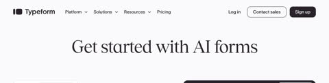 Typeform pricing page preview